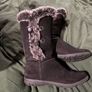 Women's Black Faux Fur Boots